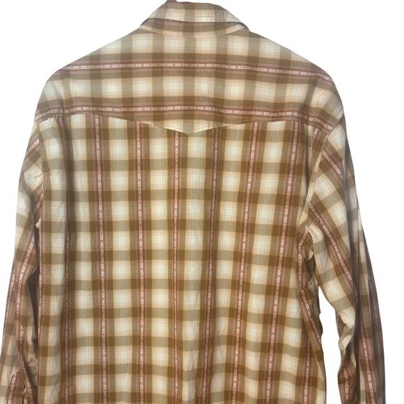 Lucky‎ Brand Tan and Cream Plaid Shirt - Picture 3 of 5